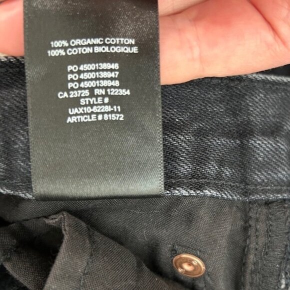 Aritzia Denim Forum Yoko Bermuda Jorts Jean Shorts Denim Long Black Cutoffs 25 - Picture 7 of 9